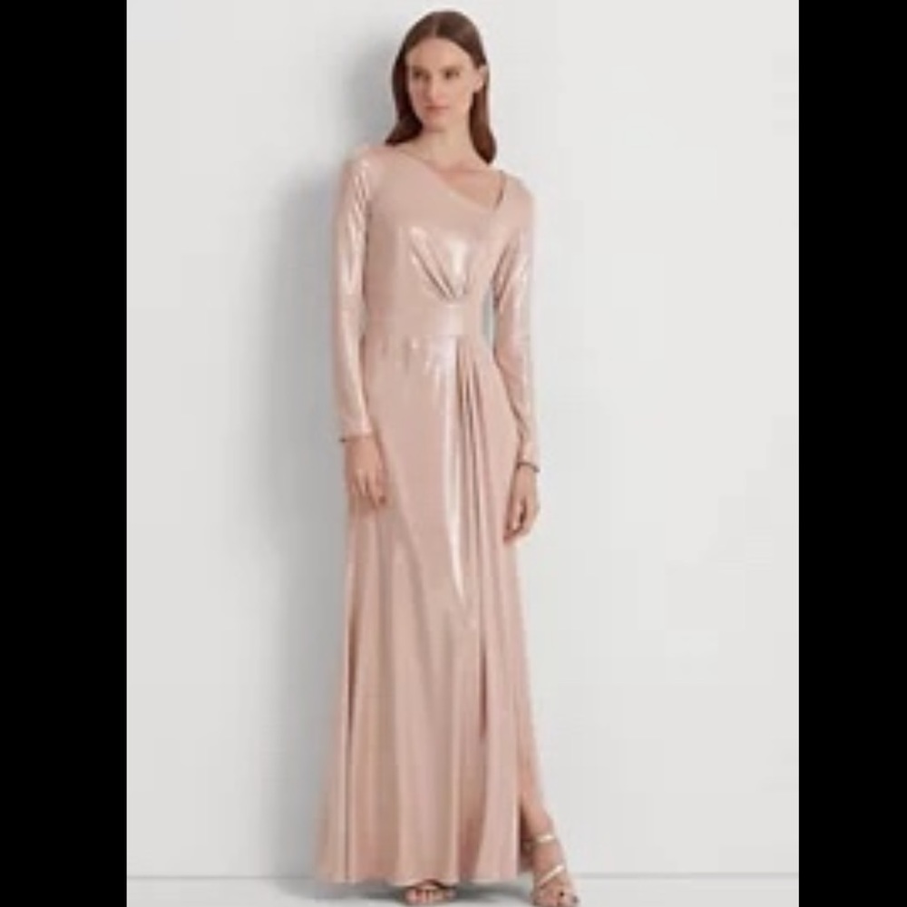 Lauren Ralph Lauren light pink Jersey gown